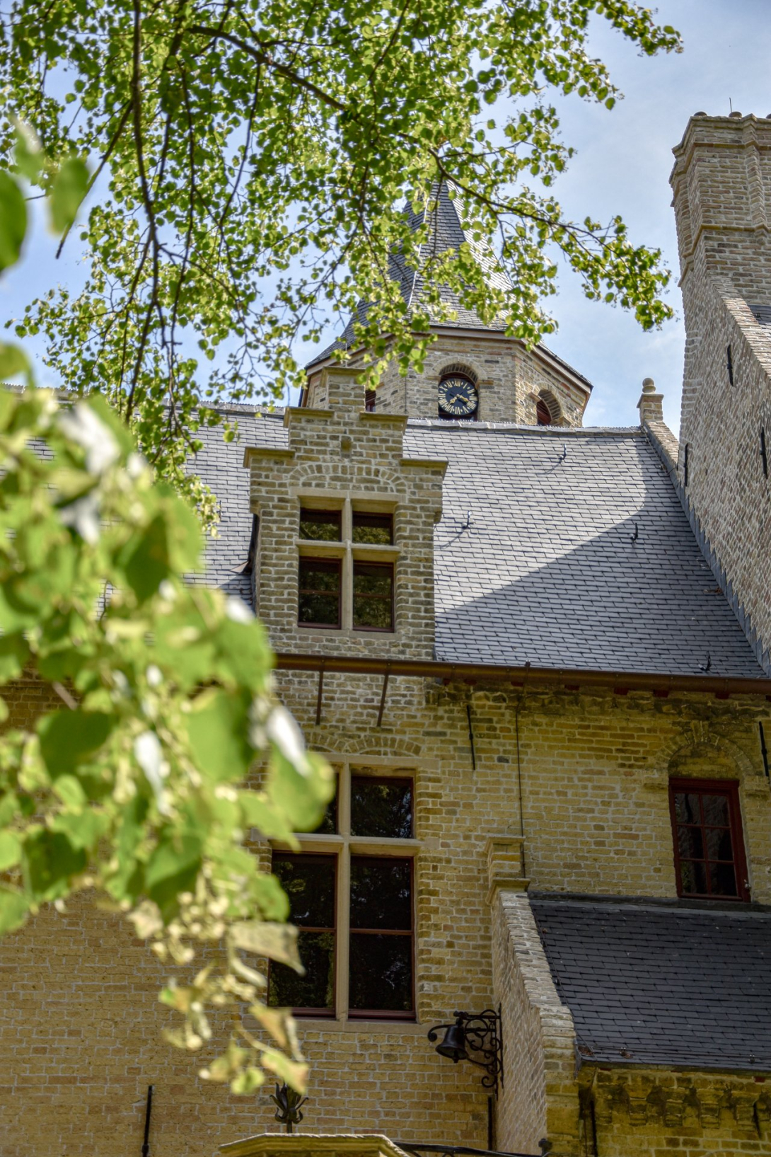 Detail buitenkant dak Kasteel Beauvoorde